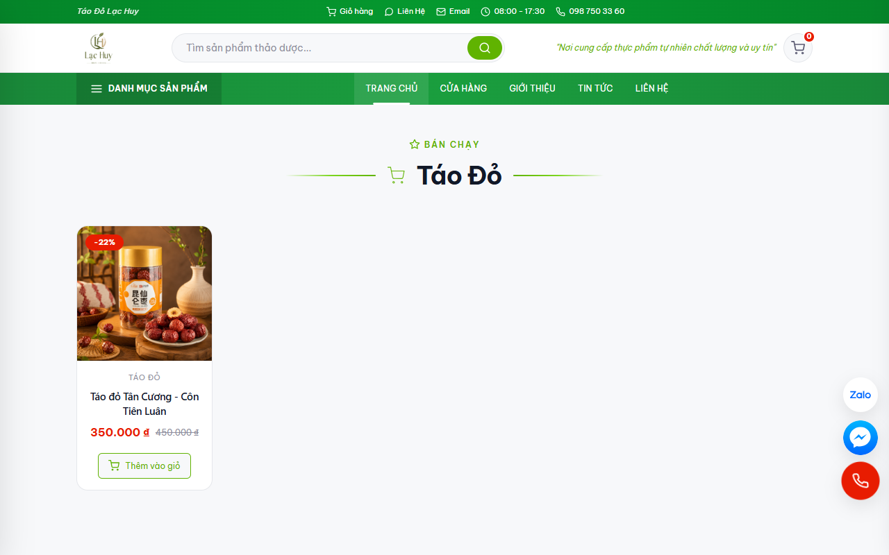 Táo Đỏ Lạc Huy — Thực Phẩm Tự Nhiên
